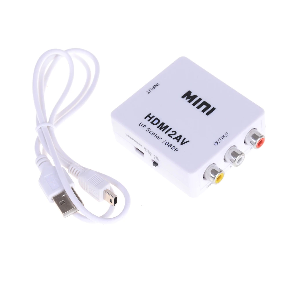 HDMI К AV адаптер Делителя Частоты HD видео конвертер коробка HDMI к RCA AV/CVSB L/R видео 1080P HDMI2AV Поддержка NTSC PAL