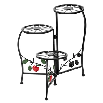 

Artisasset Paint Painted Blade Shape 3 Blocks Plant Stand Black