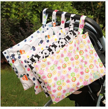 

1 PC Protable Reusable Nappy Cloth Zipper Diaper Bag Waterproof For Baby Storage Bag Stroller Bag For Mom Washable Wet Dry Bag