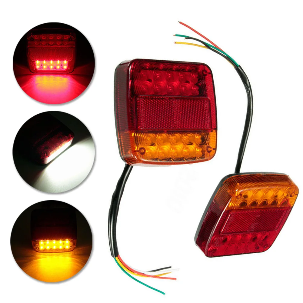 2 шт. 26LED прицеп Грузовик Караван задний светильник указатель поворота Стоп-сигнал номерной знак светильник задний красный/янтарный/белый