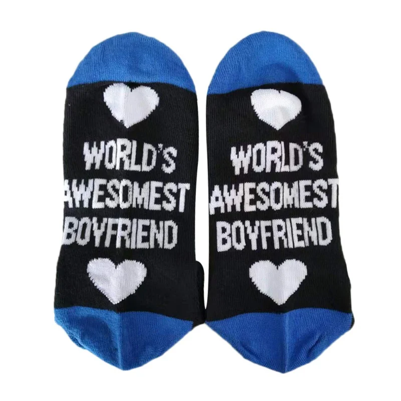 Носки женские мужские с буквенным принтом WORLD AWESOMEST GIRL FRIEND Компрессионные носки стильные унисекс забавные носки пара Meias - Цвет: BDL