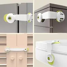 Newborn Baby Safety Lock Cabinet Drawer Fridge 360 Rotation Adhesive Children Baby Safety Lock Latches For Drawers Refrigerator