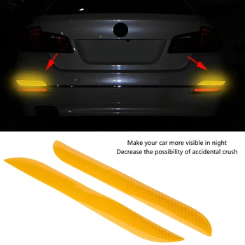

2pcs Self Adhesive Light Reflective Decal Safety Warning Sticker Car Truck Alert The Sticker Adopts Prismatic Reflection Method