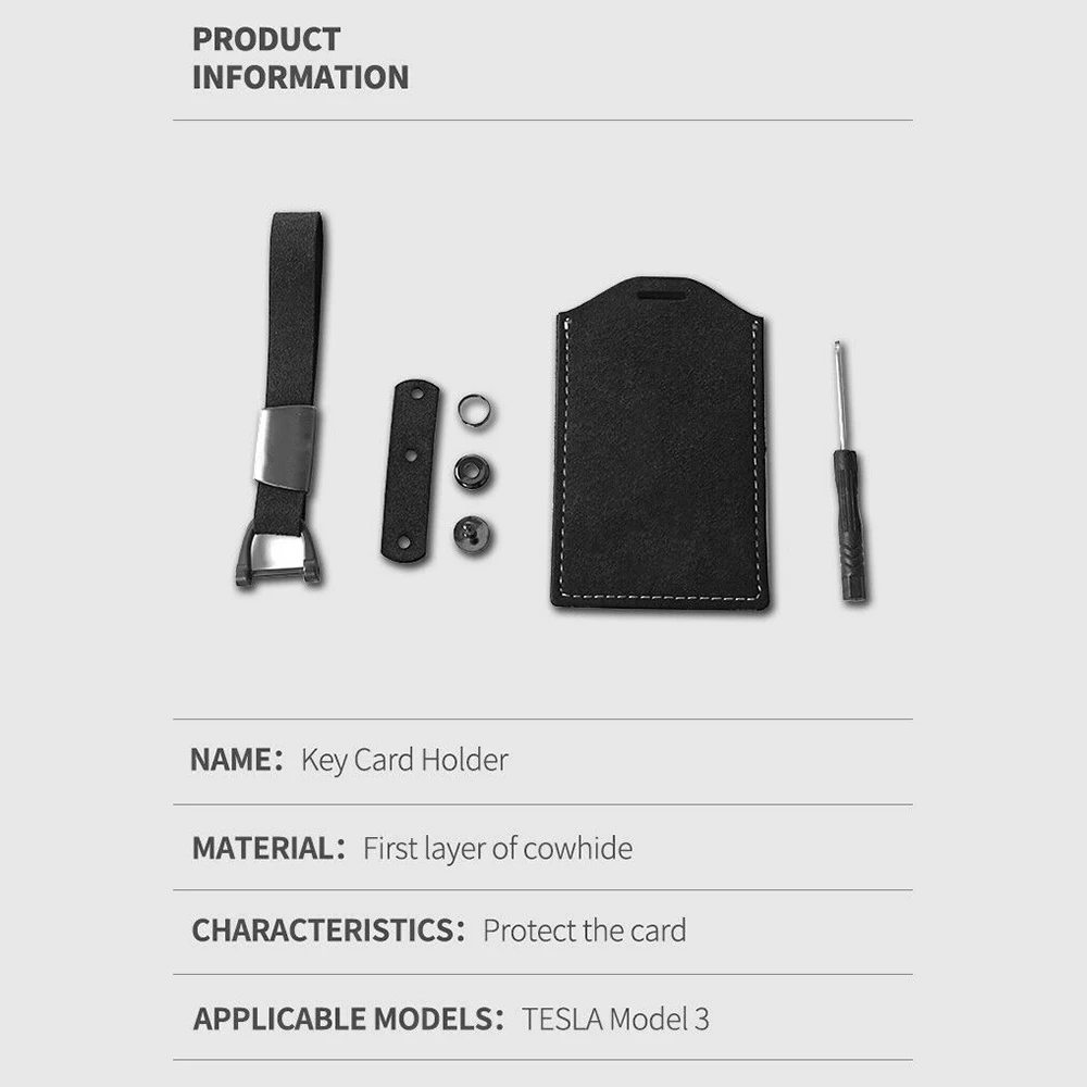Для Tesla модель 3 ключ держатель для карт брелок и кожаный защитный чехол