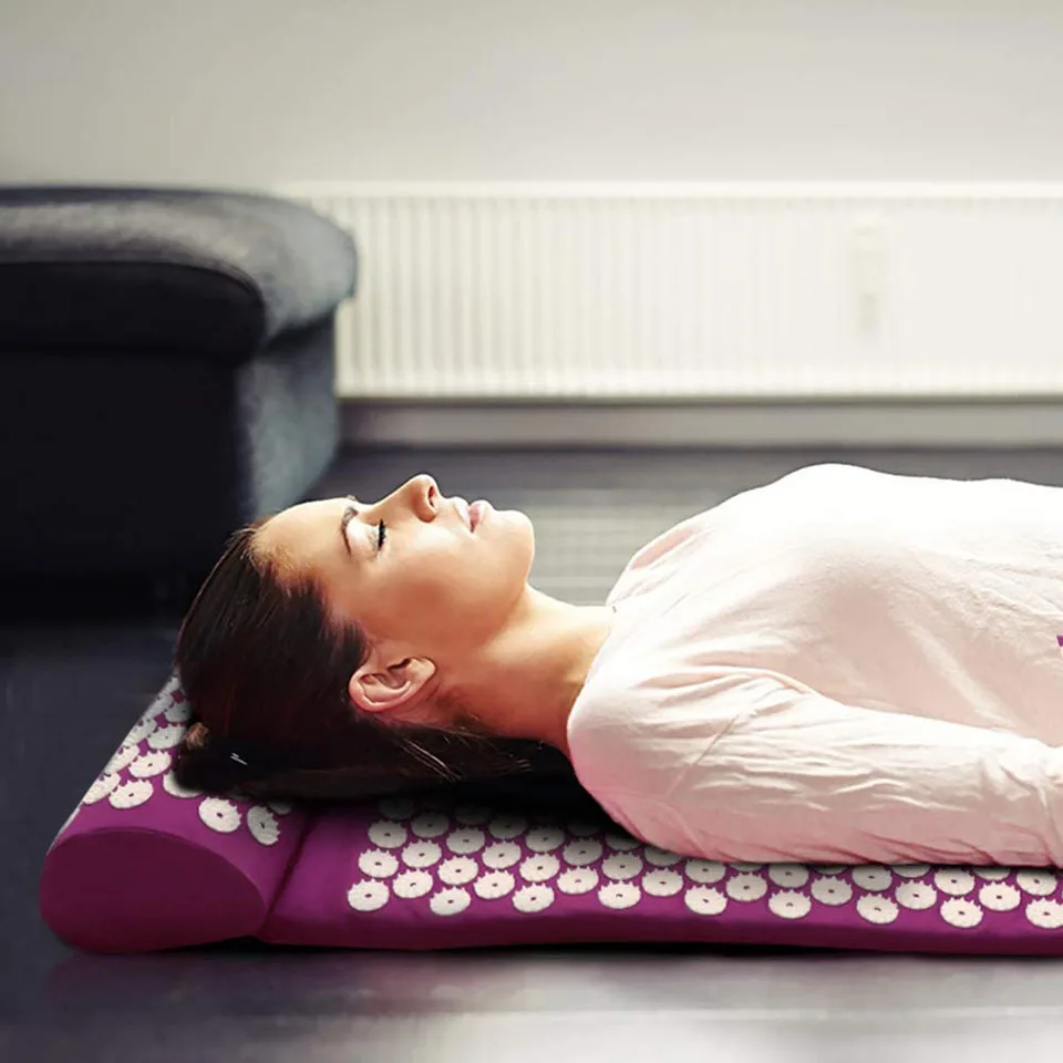 CoolFit Acupressure Mat Massage Mat and Pillow Set Yoga Acupuncture Cushions Applicator kuznetsov Relieve Back, Neck