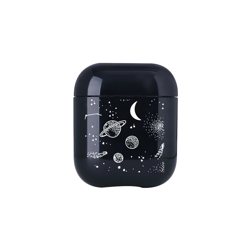 Простой Звездный чехол для наушников Apple airpods чехол Universe Bluetooth наушники чехол для Airpods Жесткий пластиковый Чехол - Цвет: I01010S