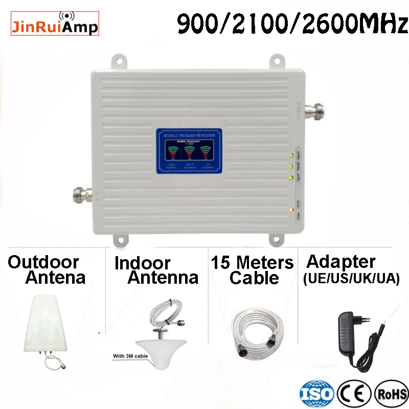 

2G 3G 4G GSM 900 WCDMA FDD LTE 2600 Cell Phone Signal Booster GSM 3G 4G LTE 2600 Repeater 900 2100 2600 Cell Phone 2600 Booster