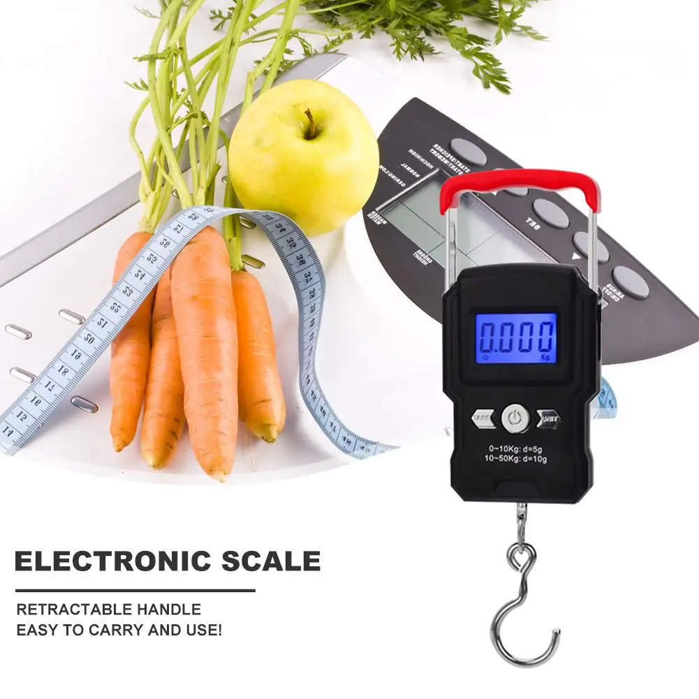 

50kg Mini Weighting Electronic Scales Retractable Travel Luggage Scale
