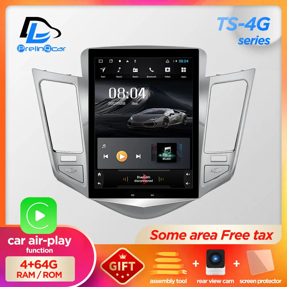 32G ROM Vertical screen android 9.0 system car gps multimedia video radio player in dash for Chevrolet CRUZE navigation stereo