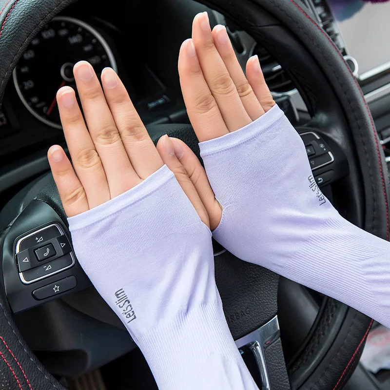 

Summer Cooling Sleeve Sun-resistant Gloves Women's UV-Protection Long Viscose Cuff Men Arm Guard Arm Sleeves