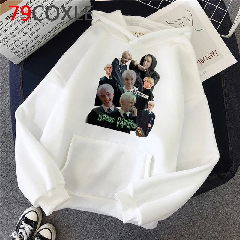 Sudadera con capucha de dibujos animados para mujer, ropa de calle de Anime, estilo coreano, Harajuku, Kawaii, Draco Malfoy, Unisex