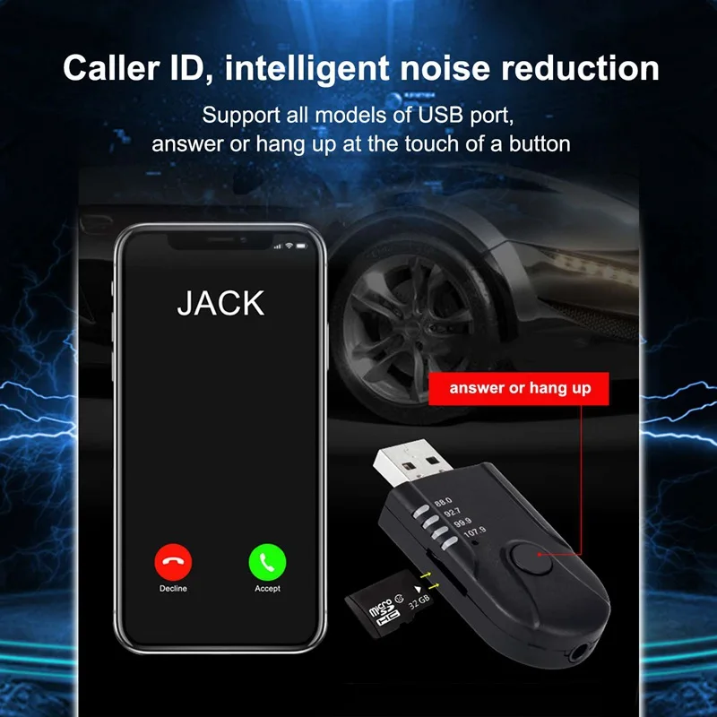 USB fm-передатчик с питанием 5,0 Bluetooth Автомобильный Aux аудио плеер TF музыкальный адаптер беспроводной приемник громкой связи в автомобиле FM модулятор