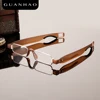 Guanhao Retro Rimless Rotate Folding Reading Glasses TR90 Frame Resin Lens Hyperopia Glasses Portable Eyeglasses with Case 5