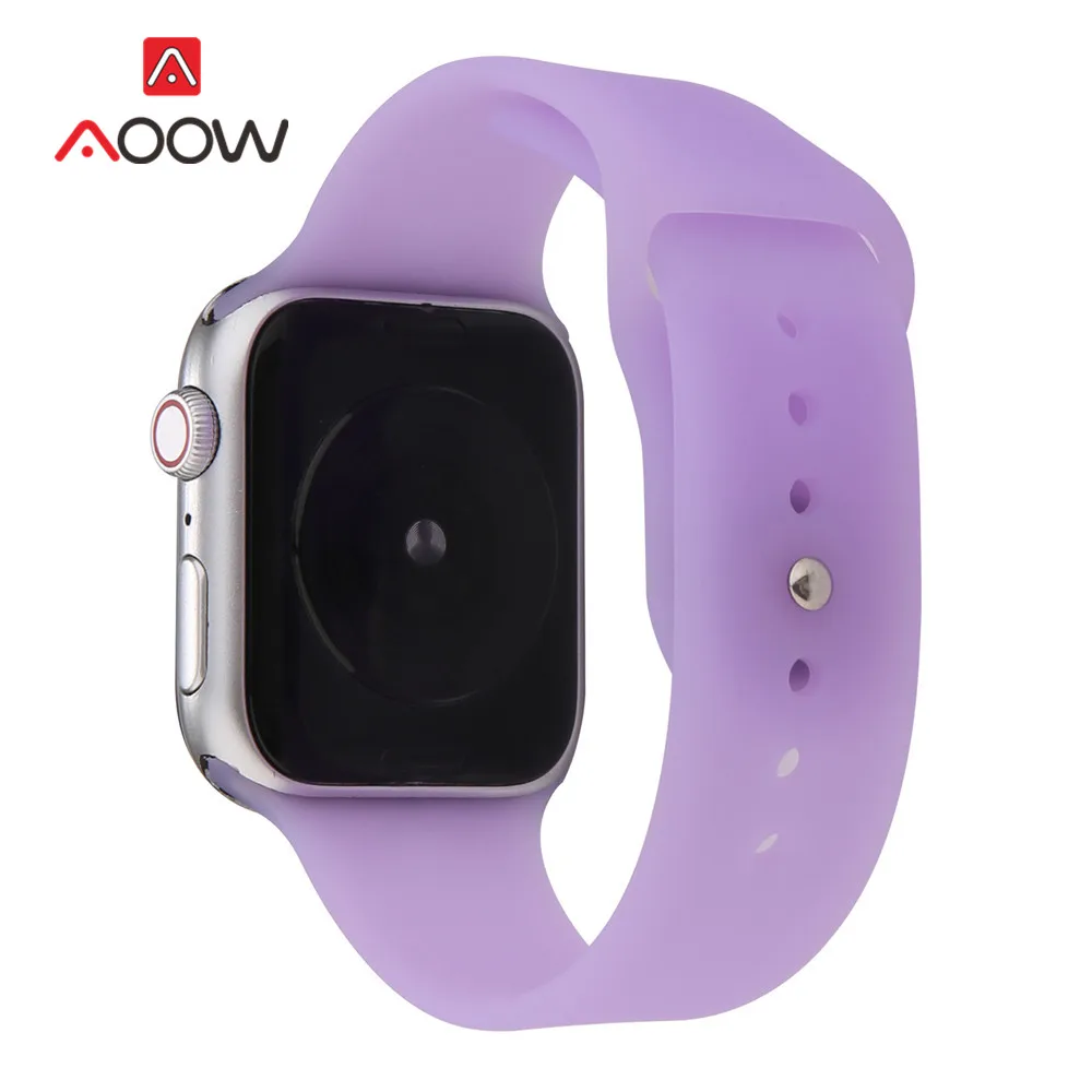 Карамельный цвет силиконовый ремешок для часов Apple Watch 4 5 38 мм 42 мм 40 мм 44 мм Мужской Женский спортивный браслет ремешок для iWatch 1 2 3