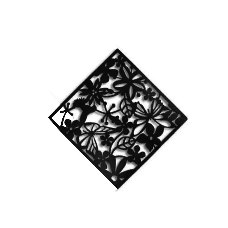 Black 4 шт полый разделитель комнаты дома& Amp; гостиная щит подвесной экран перегородка занавес красный черный белый стены 3 цвета Цветочные наклейки - Цвет: Black
