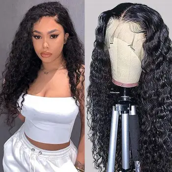 Peruvian Wet and Wavy Water Wave HD Lace Front Wig Human Hair Wigs Transparent Remy Hair Natural Hairline Glueless Wig for Women 1