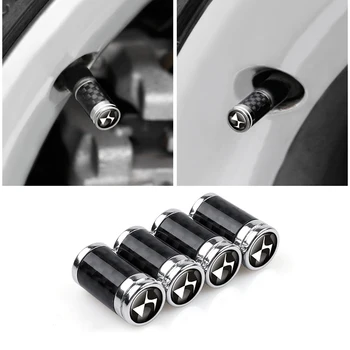 

4Pcs Aluminum Alloy Car Carbon Fiber Tire Valve Tyre Dust Cap For Citroen DS DS4 DS4S DS5 DS6 DS7 DS5LS DS3 Car Accessories