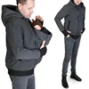 Autumn Winter Kangaroo Baby Carrier Hooded Hoodies Sweatshirt For Father Babywearing Jacket Multifunctional Kangaroo Clothes 5