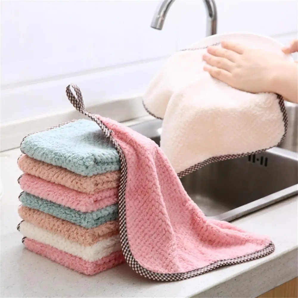 

Clean Cloth Super Absorbent Cleaning Wiping Rag Dish Towel Sink Wipe Coral Fleece Cleaning Home Kitchen Towel