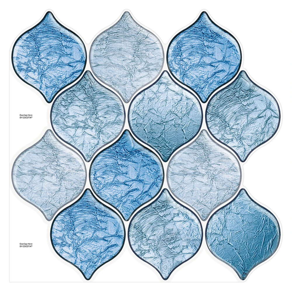 Cocotik 1" x 12" 3D гель плитка пилинг и палка щитка, 4 листа/упаковка - Цвет: Blue Arabesque