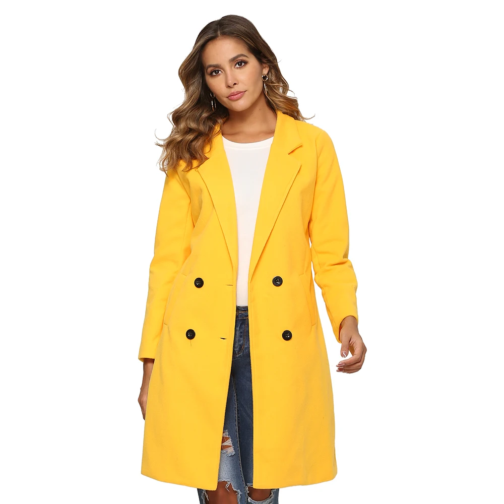 Skup Plus rozmiar kobiet płaszcz wełniany płaszcz jesień zima 2019 stałe Plus rozmiar 3xl z długim rękawem moda Oversize ciepła, z wełny płaszcz