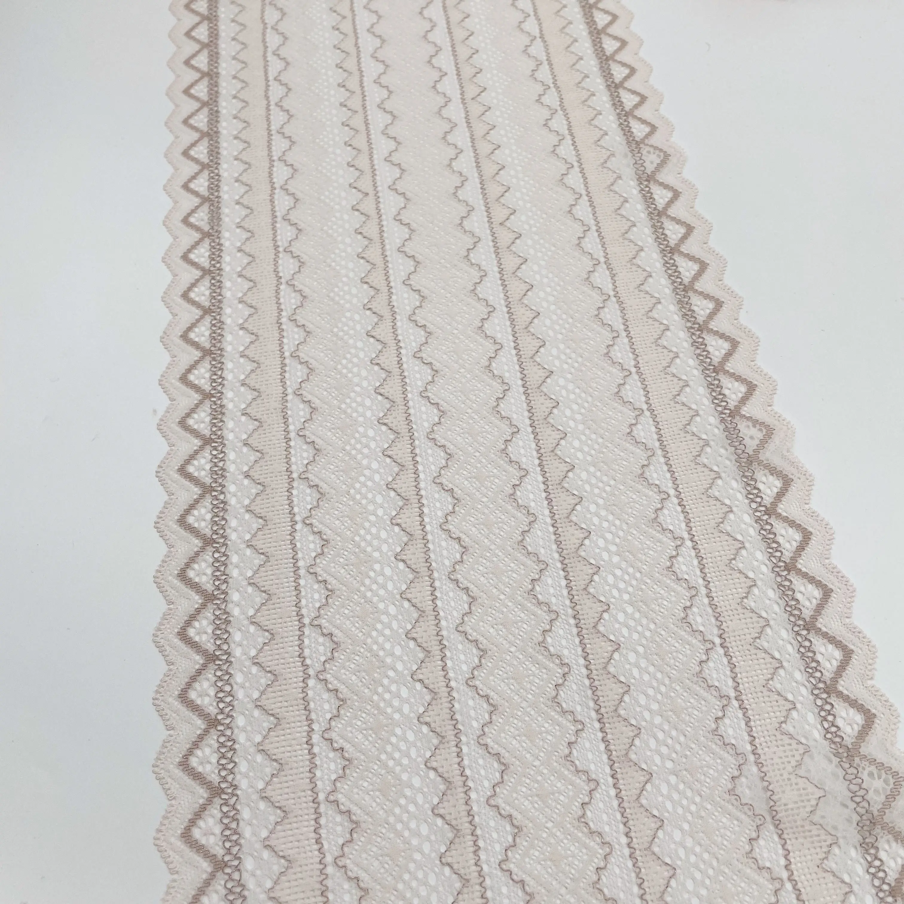 3y/lot Width 24cm Pale Pink Rosegold Stretch Elastic Lace Trim 6