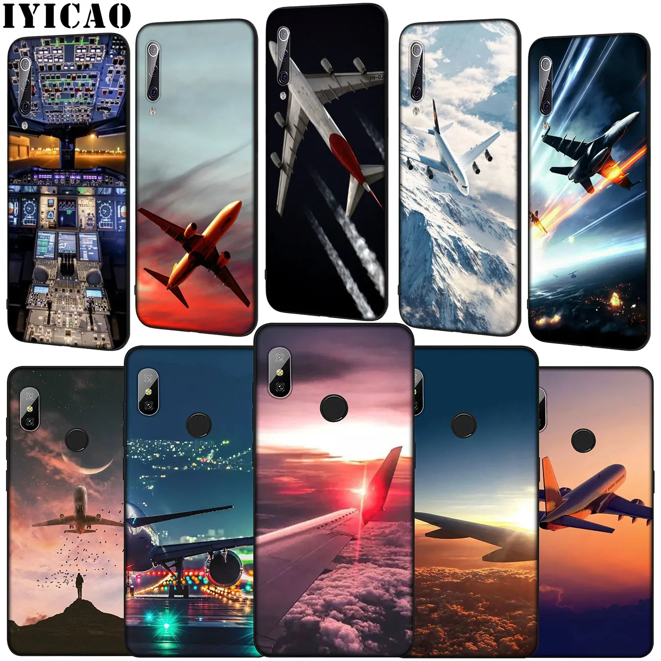IYICAO aircraft plane airplane aeroplane Soft Phone Case for Xiaomi Mi 10 9 9T A3 Pro CC9 CC9E 8 SE A2 Lite A1 6 pocophone f1 |