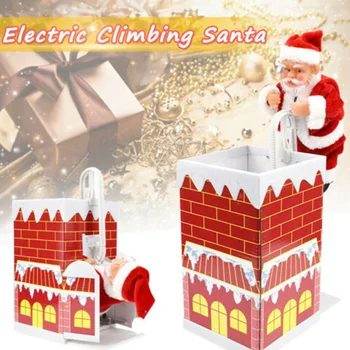 

Climbing Chimney Santa Claus Electric Toy Music Christmas Gift Novelty Funny Toys For Children New Year Party Doll