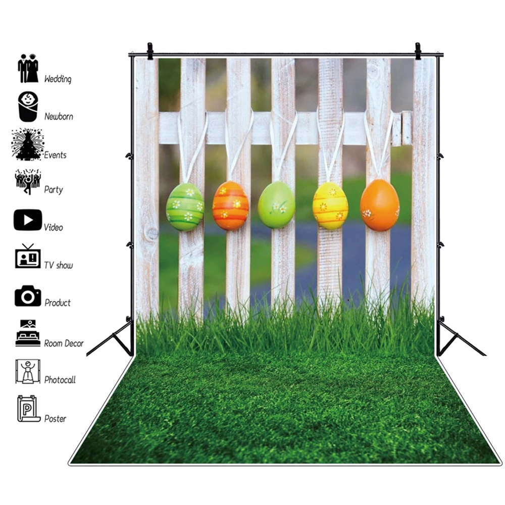 

Yeele Easter Spring Grassland Fence Eggs Baby Portrait Photography Backdrop Vinyl Photographic Background For Photo Studio Props