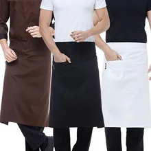 Waiter Kitchen Wear Men Chef Uniform Polyester Striped Women Waitress Restaurant Cook Costumes Cafe Pocket Chef Aprons