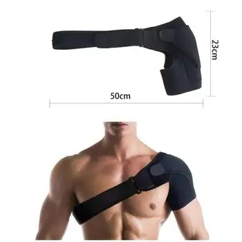 

1Pc Breathable Single Shoulder Adjustable Gym Sports Care Support Back Brace Strap Wrap Belt Band Black Bandage