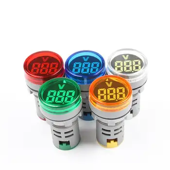 

22mm DC Voltage Measuring Instrument Mini Voltagemeter Colorful DC6~100V AD101-22VM Indicator Voltmeter Indicator Accessories