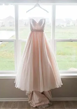 

Pink Beach Wedding Dress 2019 Vestido Noiva Simple Sweetheart Sweep/ Brush Train Bridal Gowns wedding dresses