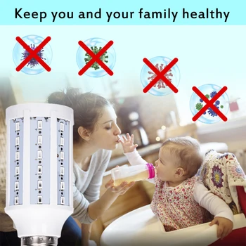 

60W UV Germicidal Lamp E27 Led UV-C Light Bulb with Remote Control UVC Ultraviolet Corn Bulb Disinfection Light