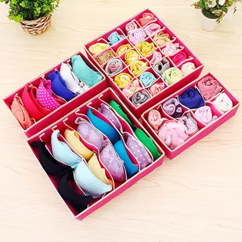 

1Pcs Portable 6/7/8/24 Cells Multi Purpose Storage Boxes Underwear Bra Box Moisture Proof Save Space Family Organizador