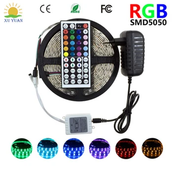 

Led Light Strip With 5050 RGB SMD Waterproof Colorful Discoloration Flexible Light Bar 30 Light 44 Key Mini Bluetooth Controller