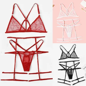 

Factory direct sales Sexy Lace Bra Underwear Set Lace Thong Ladies Lingerie Women Underwear S-XL Purchasing hot sale 2019