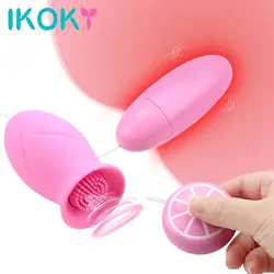 IKOKY Стимулятор клитора Секс-игрушки для женщин 6 частот прыгающее Яйцо вибратор вращающаяся щетка влагалище мяч G-spot массажер