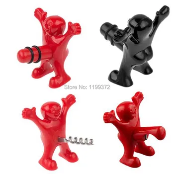 

100pcs Funny Happy Man Guy Beer Bottle Opener Red Wine Openers Stopper Crockscrew Stoppers Creative Bar Tool Kitchen Tools