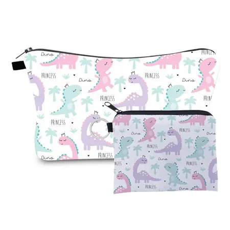 Jom Tokoy 2 PCS Printed Makeup Bag Cute Animal Pattern Cosmetic Bag Set for Women Combination Gift Organizer Bag HLZH218