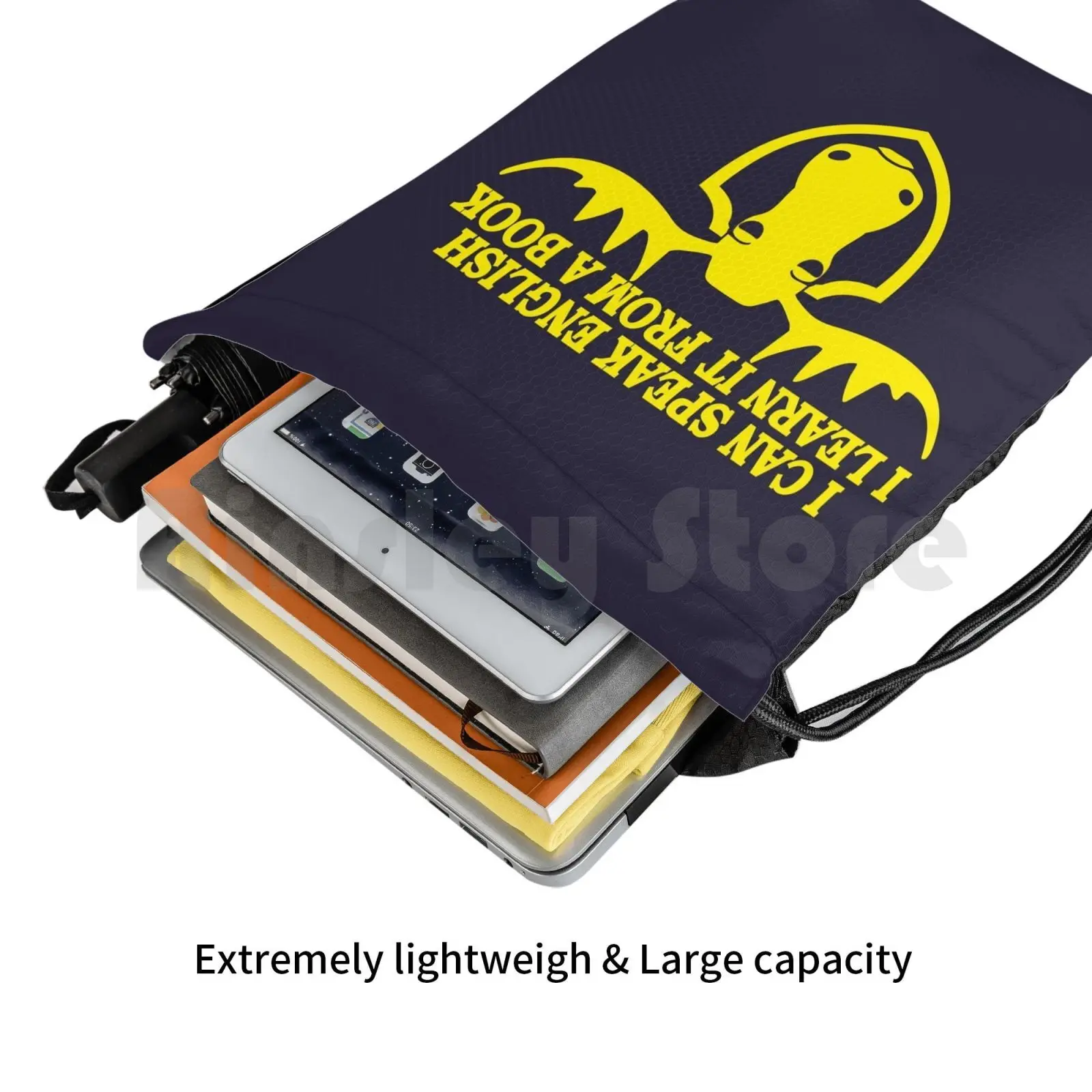 I Can Speak English I Learn It From A Book Backpack Drawstring Bag Riding Climbing Gym Bag Can Speak English Learn It Book Backpacks Aliexpress