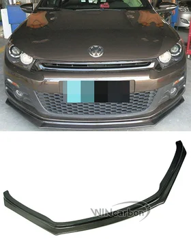 

O Style Real Carbon Fiber FRONT LIP SPOILER SPLITTER FOR V W Volkswagen SCIROCCO STANDARD BUMPER 09-14 V035