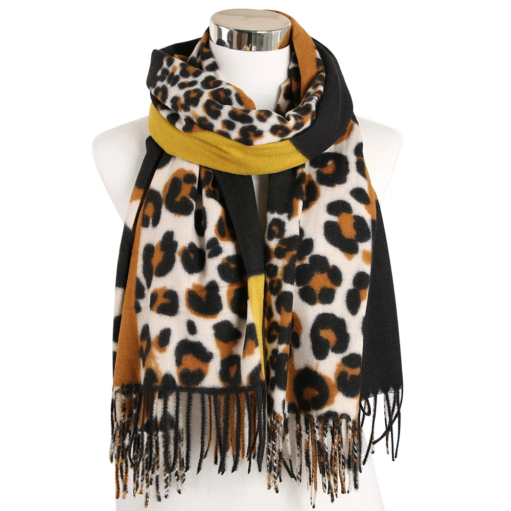 

2019 Winter Scarves For Ladies Animal Leopard Print pashmina cashmere shawl and wraps Women Female Thick Blanket Warm Tippet