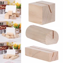 24 Types Natural wood notes clips photo holder clamps support desk card messages wood For Home DIY Picture Frame Desk Organizer