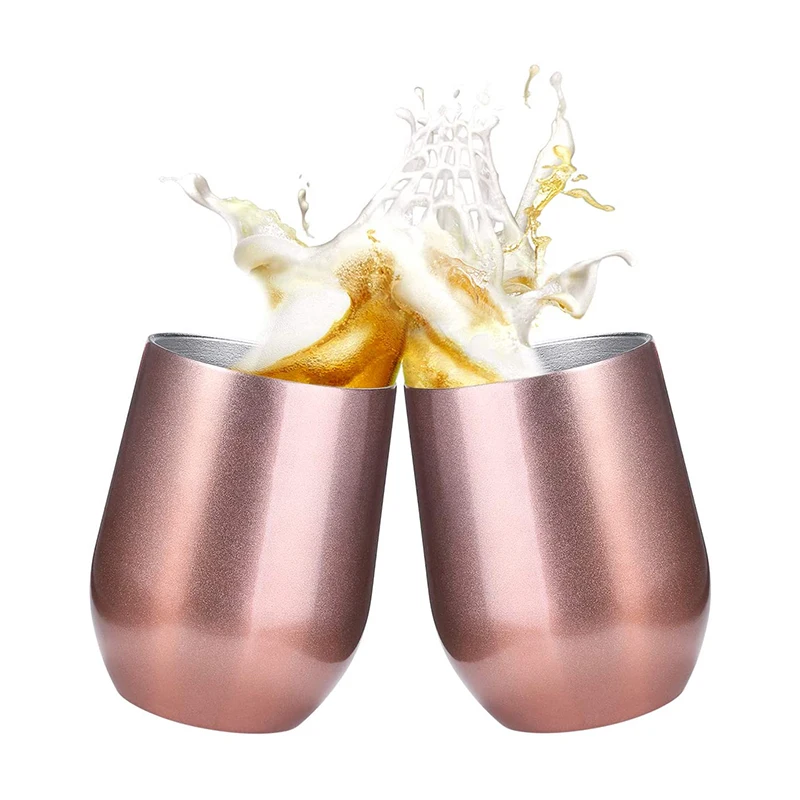 12oz Double Wall Vacuum Insulated Stainless Steel Stemless Wine Glass Travel Coffee Cup Drinks Champagne Cocktails | Дом и сад