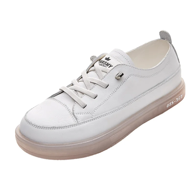 First Layer Cowhide Small White Shoes Women 2021 Spring Women's Single Shoes Casual Soft Sole Women's Sneakers