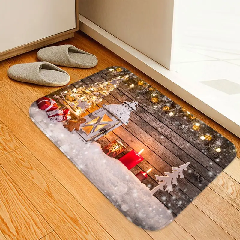 60x180CM Kitchen Rug Anti Skid Mat for Kitchen Floor Long Door Mat Christmas Style Kitchen Rug Non-Slip Bedroom Mats