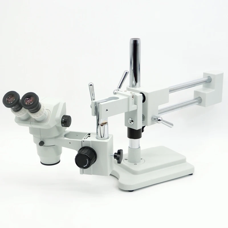 FYSCOPE 6.7X-45X ! DOUBLE BOOM STAND BINOCULAR HEAD STEREO ZOOM MICROSCOPE +144pcs LED | Инструменты
