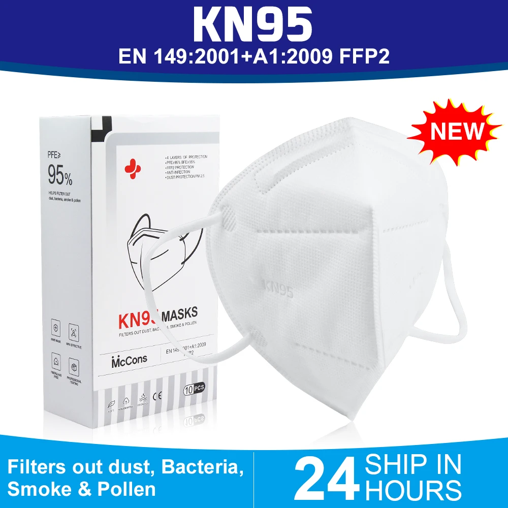 

10 pcs/bag KN95 Dustproof Anti-fog And Breathable Face Masks 95% Filtration Mouth Masks 4-Layer Mouth Muffle Fast Shipping