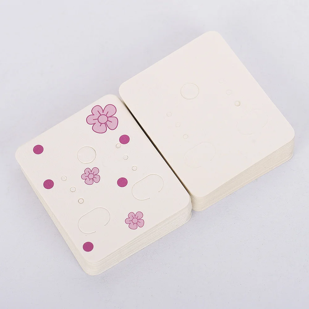 50pcs 3.8x4.8cm Earring Display Card Holder Blank White Black Kraft Paper Tags for DIY Ear Studs Long Drop Jewelry Display Card 
